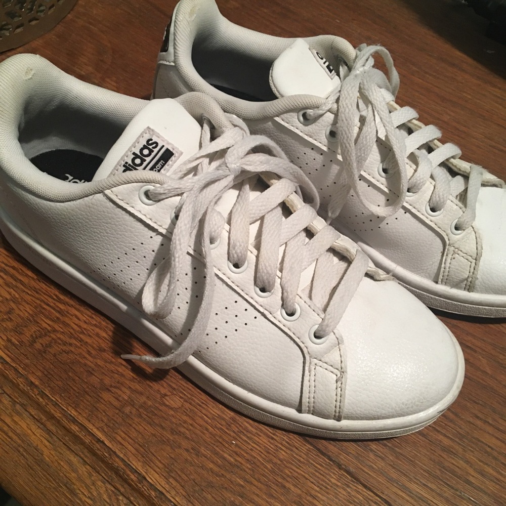 Adidas White Leather Sneakers Size 8